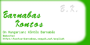 barnabas kontos business card